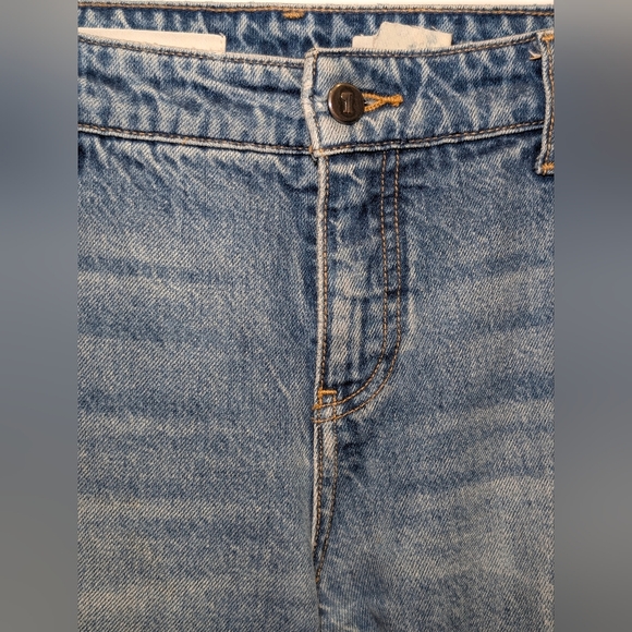 Anthropologie Pilcro Hyphen Mid Rise Straight Leg Jeans 29 Fringe Hem Boho - Picture 9 of 9